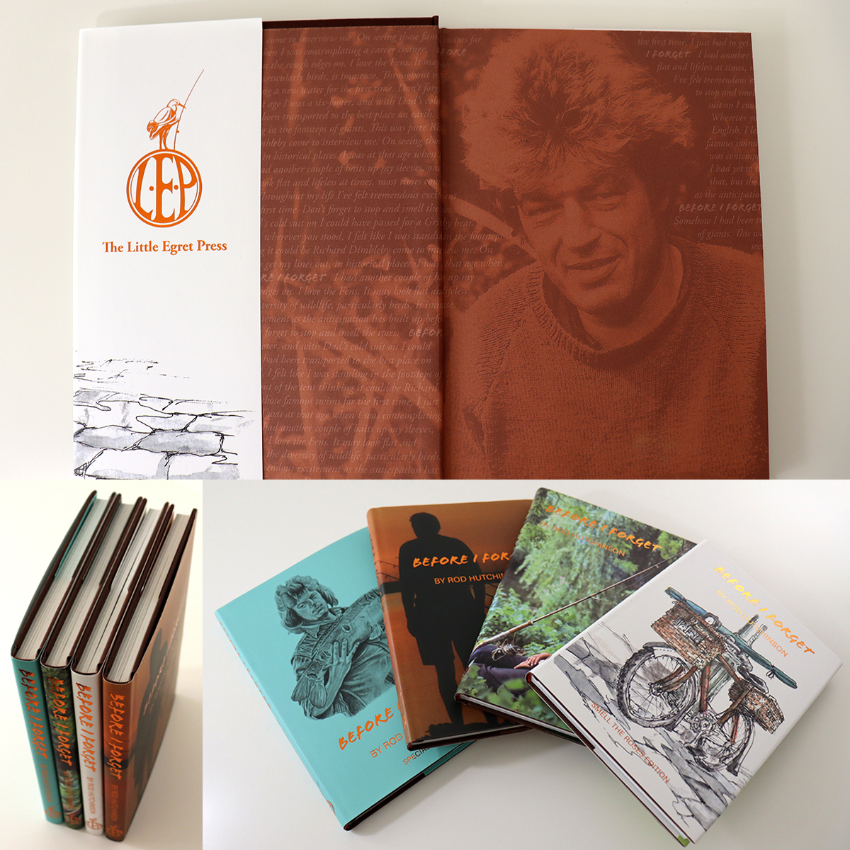 Pauline Castle's portfolio, a book design project, book is Before I Forget by Rod Hutchinson, the book's interior and exterior were designed for print production.