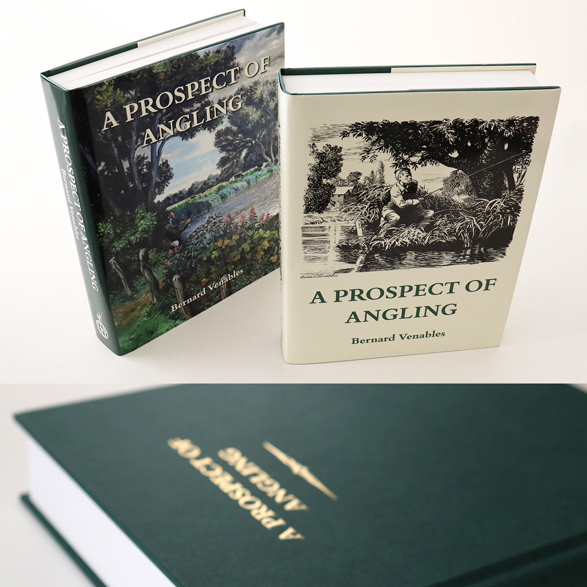 Pauline Castle's portfolio, a book design project, book is A Prospect of Angling by Bernard Venables, the book's interior and exterior were designed for print production.